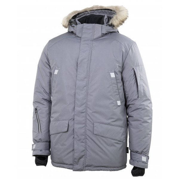 Парка мужская зимняя Brodeks KW 204 PLUS с опушкой, серый