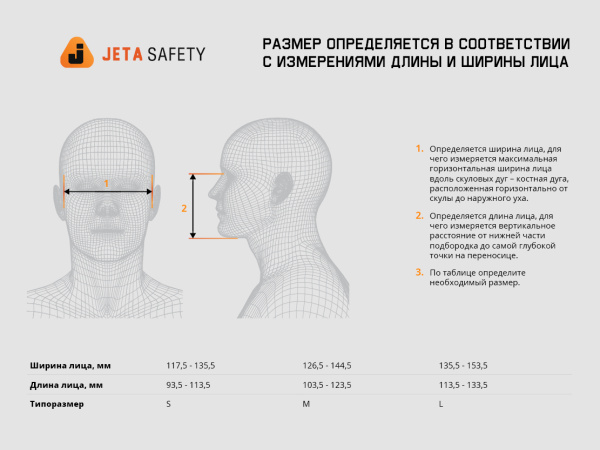 Полумаска Jeta Safety 6500